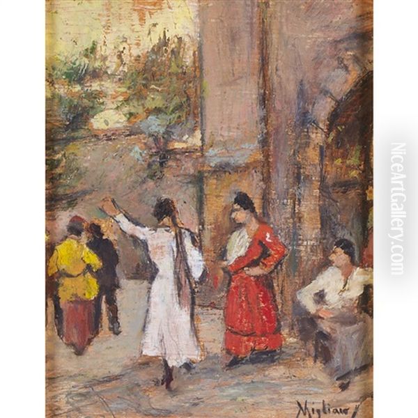 Woman Of Naples In An Archway - view 1