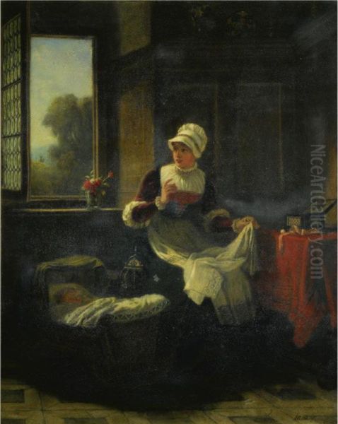 Woman Sewing - view 1