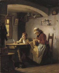 The Afternoon Lesson by Hermann Bethke