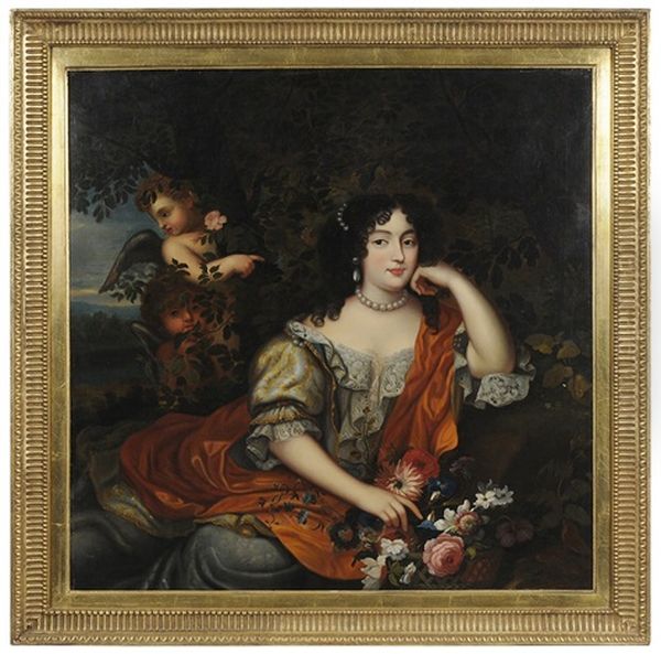 Louise Renee De Penancoet De Kerouaille, Duchess Of Portsmouth, In A Landscape With Cherubs - view 1