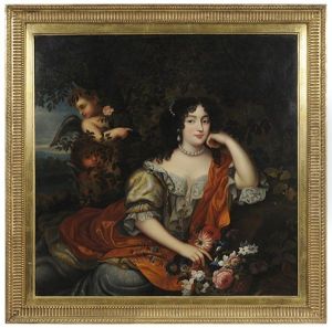 Louise Renee De Penancoet De Kerouaille, Duchess Of Portsmouth, In A Landscape With Cherubs