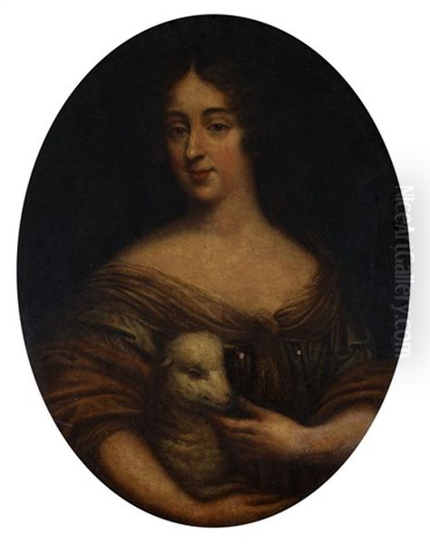 Portret Kobiety Z Barankiem (krolowa Maria Kazimiera Sobieska?), 1670 - 1680 - view 1