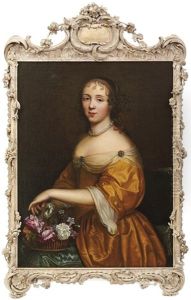 Mignard, Pierre - Umkreis-junge Dame Mit Blumenkorb by Pierre Mignard