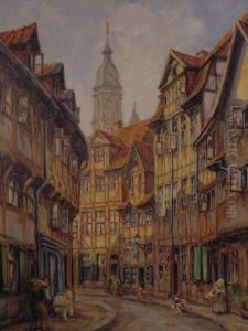 Bethmann,bunte Altstadt Mit Fachwerk by Hans Bethmann