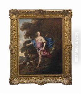 Diana, The Goddess Of The Hunt, In A Wooded Landscape by Pierre Mignard