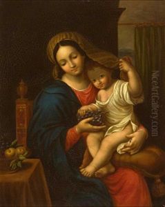 Madonna Mit Kind Und Trauben by Pierre Mignard