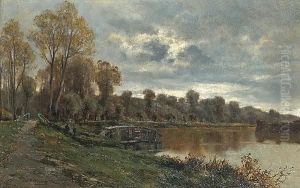 Le Bas De Nanteuil (bords De La Marne) by Charles Henri Bethmont