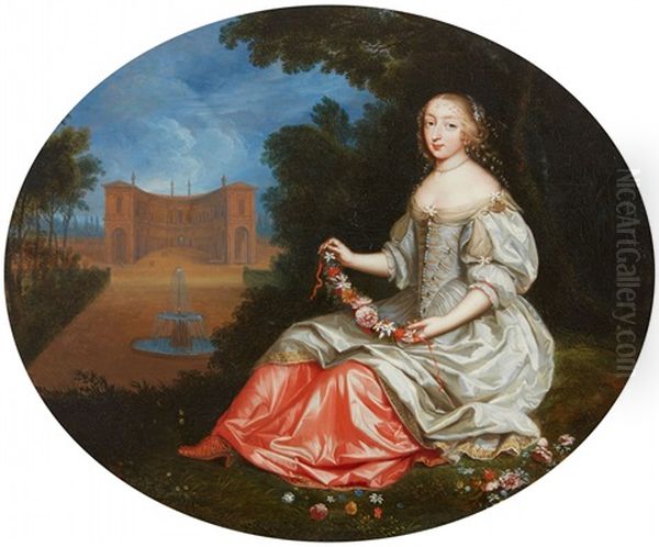 A Lady In A Park Landscape - Mademoiselle Bo - view 1