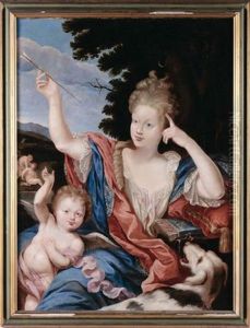Ritratto Di Dama In Veste Di Diana by Pierre Mignard