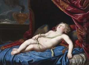 Der Graf Von Toulouse, Sohn Von Louis Xiv. Und Madame De Montespan, Als Schlafender Cupido by Pierre Mignard