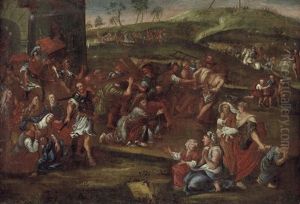 Kreuztragung Christi Mit Simon Von Kyrene, Den Beiden Schachern, Den Frauen Von Jerusalem Und Vielen Weiteren Personen (1684)