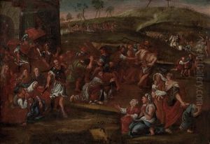 Kreuztragung Christi Mit Simon Von Kyrene, Den Beiden Schachern, Den Frauen Von Jerusalem Und Vielen Weiteren Personen