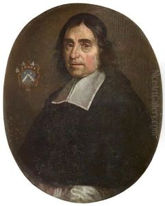 Portrait Of A Gentleman In An Embroidered Waistcoat, A Brown Mantle And A Lace Jabot (+ Portrait Of A Cleric; Pair)