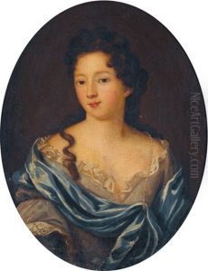 Portrat Einer Eleganten Dame Mit Perlenkette