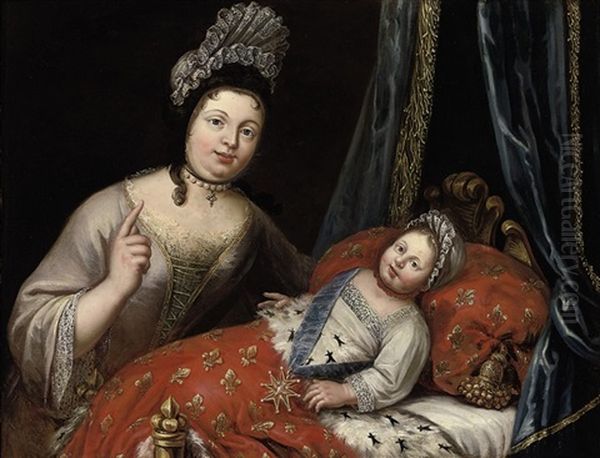 Portrait Of Louis Xiv As An Infant, With The Royal Nurse Madame A. Melin - view 1