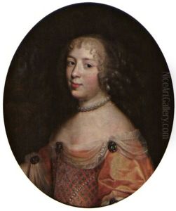 Portrait De Femme En Buste, En Robe Orange by Pierre Mignard