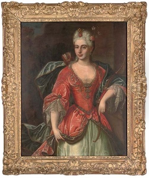 Portrait Of A Lady As Diana With A Bow And Quiver - view 1