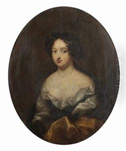 Portrait Of A Lady (lady Chardin?), Half-length, With A Grey Dress And Gold Wrap