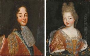 Portrait D'homme (+ Portrait De Dame En Buste; Pair) by Pierre Mignard