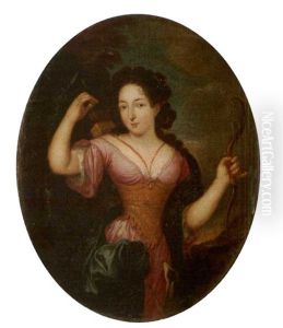 Portrait De Jeune Femme En Diane by Pierre Mignard