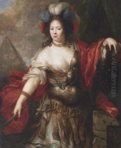 Portrait Of A Lady (mue Mertain?) As Minerva by Pierre Mignard