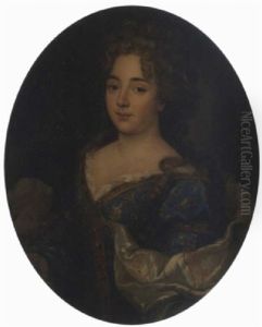 Portrait De Femme A La Robe Bleue