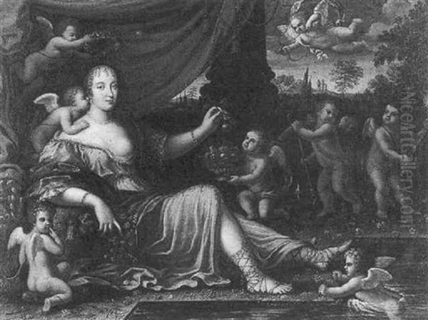 Portrait Of Madame De Montespan As Venus With Putti Surrounding Her - view 1