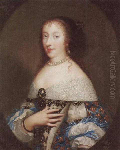 Portrait Of Henrietta Stuart, Wearing A Blue Dress And White Chemise - view 1