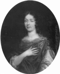 Portrait De Femme Aux Cheveux Longs Boucles by Pierre Mignard