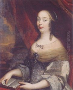 Portrait Of A Noblewoman (charlotte De Louigny?) In A Gold Embroidered Dress Seated On A Terrace By A Draped Column Portrait Of A Noblewoman (charlotte De Louigny?) In A Gold Embroidered Dress Seated On A Terrace By A Draped Column