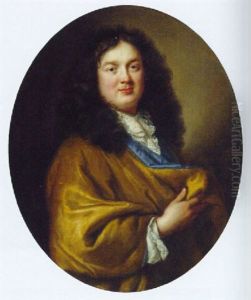 Portrait Of A Gentleman, In A Blue And Gold Gown
