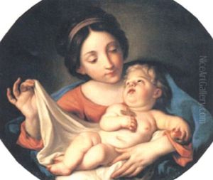 Madonnan Med Applet by Pierre Mignard