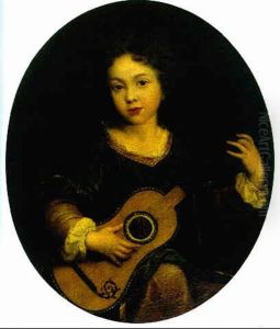 A Young Girl Playing A Guitar