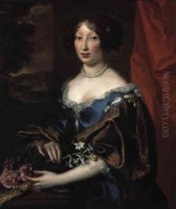 Bildnis Einer Dame In Blauem Kleid by Pierre Mignard