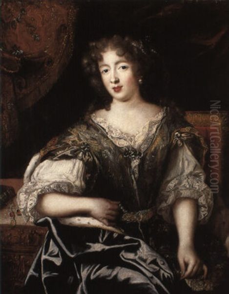 Portrait Of A Lady (madame De La Valli,re?) Wearing A Gown With Jewels - view 1