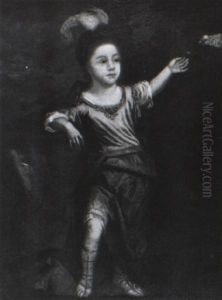 Portrait Of An Aristocratic Boy With His Pet Parrot by Pierre Mignard