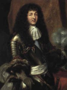 Portraet Af Ludvig Xiv I Harnisk Baerende L'ordre Du Saint Esprit