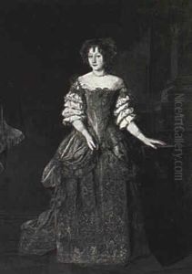 Portrait Of A Lady, Said To Be Henriette Maria Stuart by Pierre Mignard