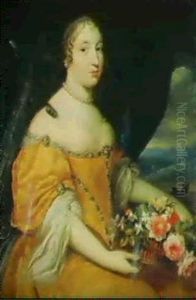 Portrait De La Duchesse Du Lude Sur Fond De Paysage