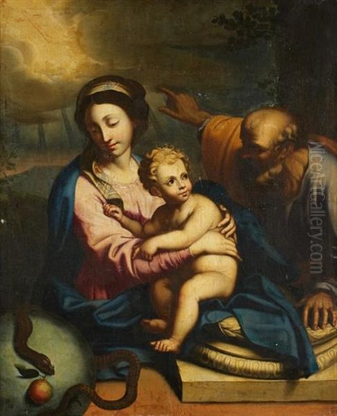 La Sainte Famille Avec Une Allegorie De La Redemption - view 1