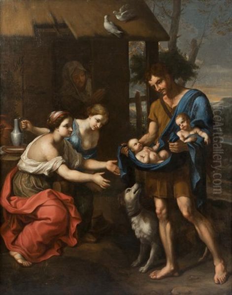 Le Berger Faustulus Ramene Romulus Et Remus A Sa Femme - view 1