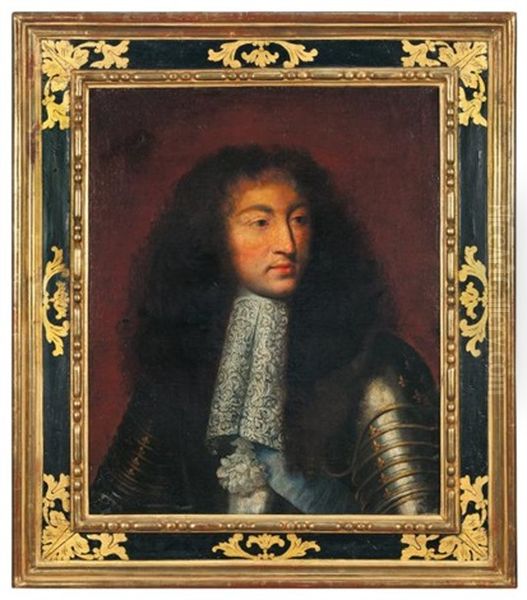 Portrait De Louis Xiv En Armure A Fleurs De Lys - view 1
