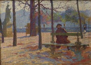 Le Jardin Du Luxembourg by Lucien Rene Mignon