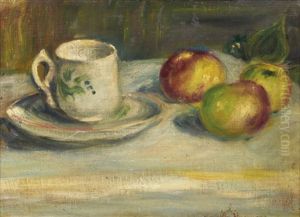 Tasse De Cafe Et Trois Pommes by Lucien Rene Mignon