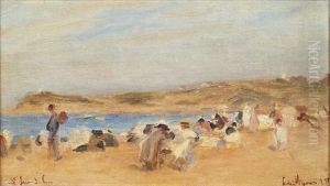 La Plage De Saint-jean-de-luz by Lucien Rene Mignon