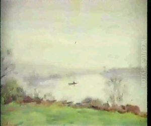 La Seine A Vetheuil by Lucien Rene Mignon