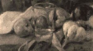 Nature Morte Aux Pommes Et Au Verre by Lucien Rene Mignon