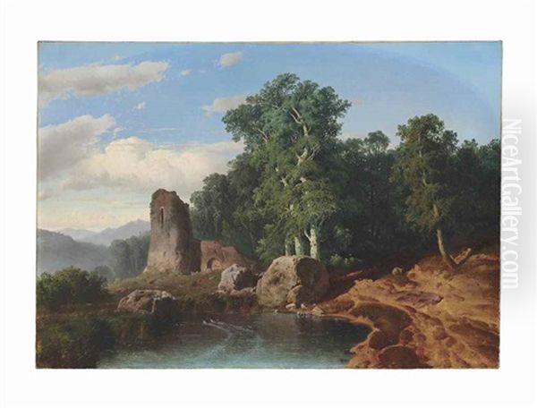 Mountain Landscape With Ruins - view 1
