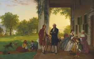 Washington And Lafayette At Mount Vernon by Louis Remy Mignot