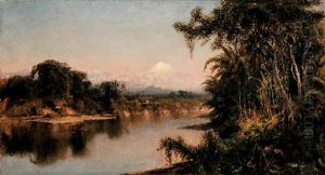 South American Landscape (chimborazo From Riobamba) by Louis Remy Mignot